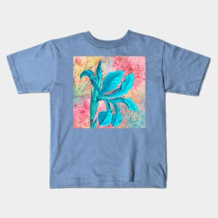 Pink Yellow Teal Lily Azalea Tulip Roses Kids T-Shirt